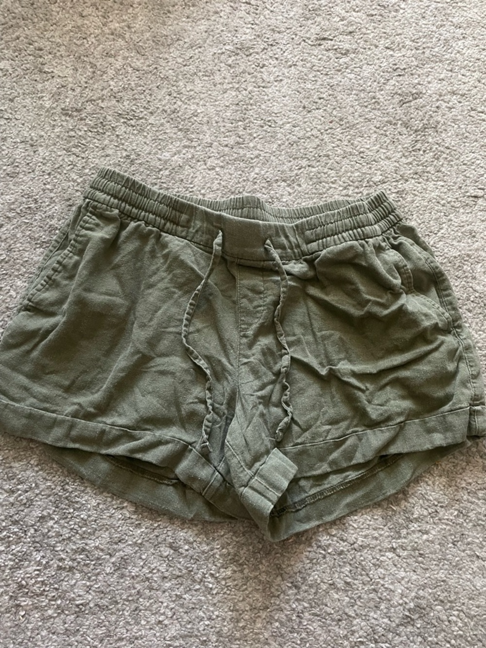 Old Navy Women's Olive Green Drawstring Casual Lounge Shorts